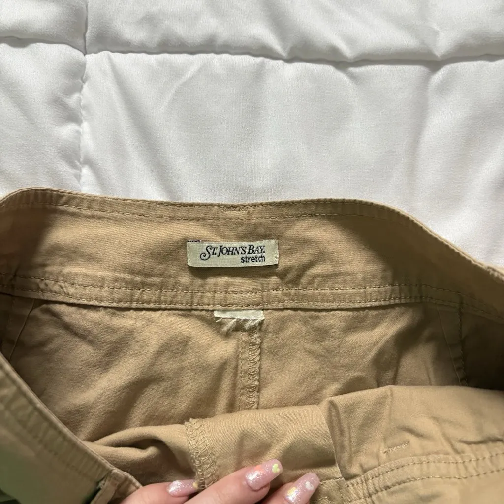 St John’s Bay Womens Skirt Skort Tan A-Line Zip Closure Pockets Golf Outdoor - Image 5