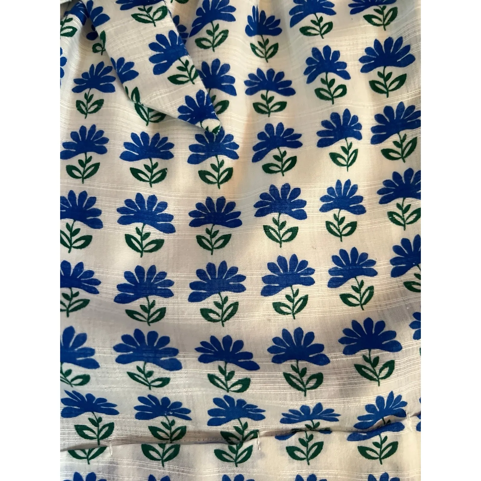 Miami White & Blue Floral High‎ Rise Paper Bag Shorts Women's Size S - Image 2