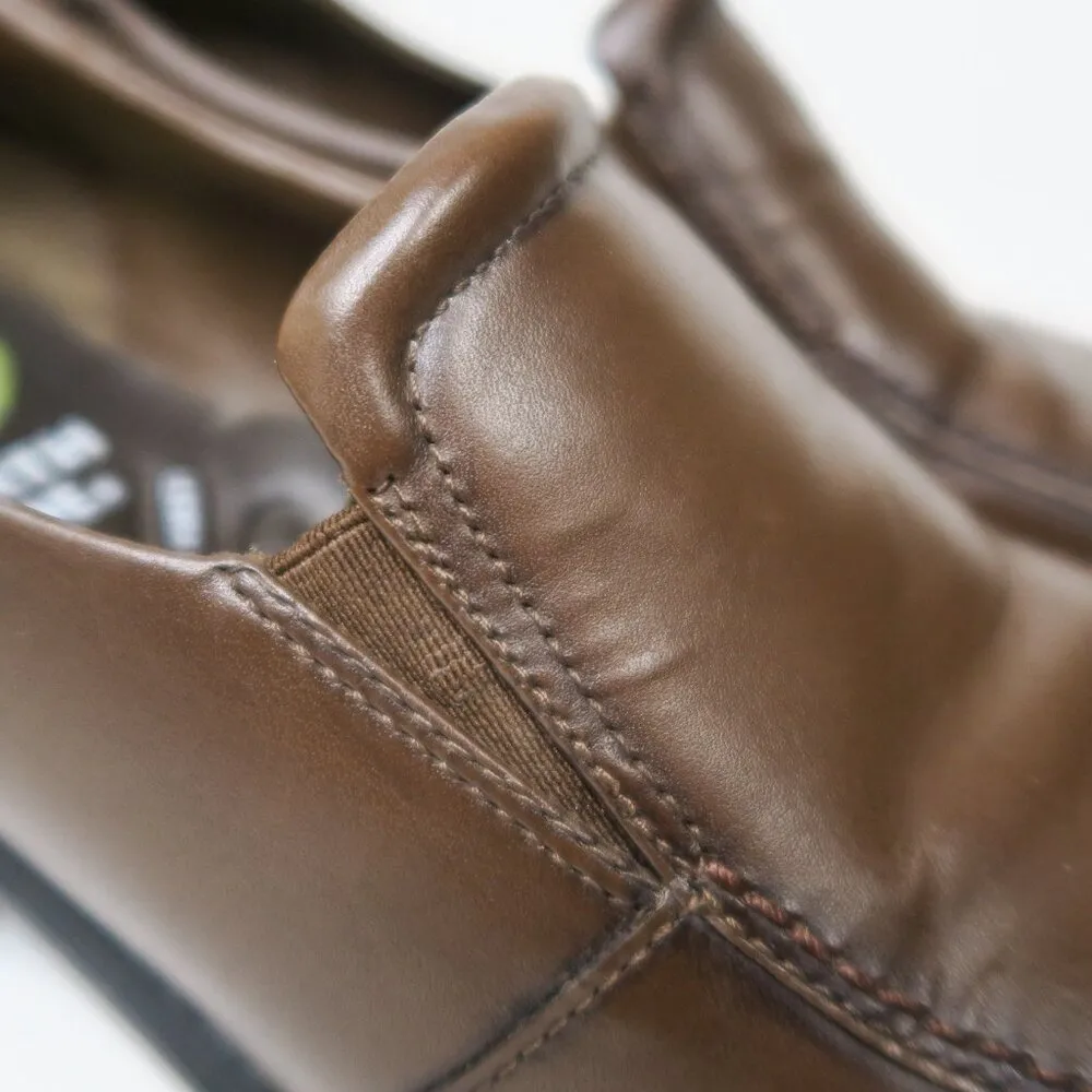 Vintage 90s Earth Harmony Brown Leather Heeled Loafers Size 8.5 - Image 7