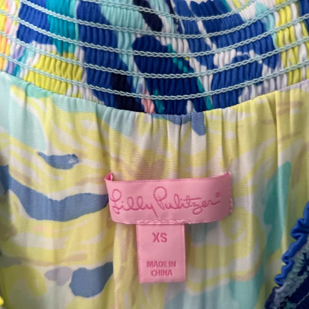 Lilly Pulitzer Shorts Romper Arbelle Off Shoulder Ylang Ylang R14 - Image 5