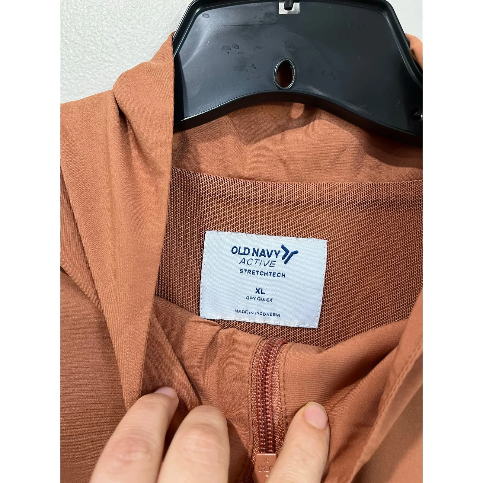 Old Navy  Active StretchTech Jacket XL Rust Brown Zip Front Quick Dry - Image 4