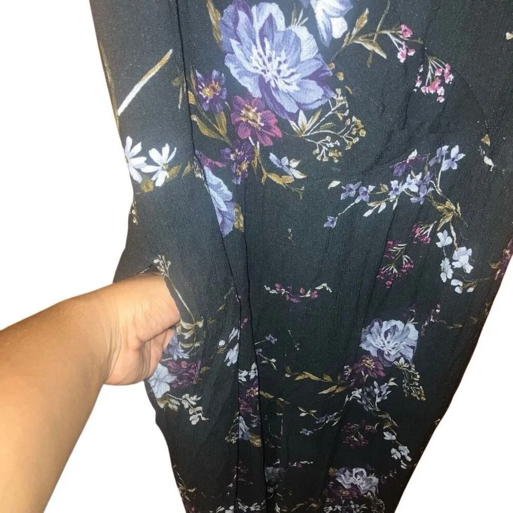 403. American eagle floral v neck jumpsuit size large - Image 7
