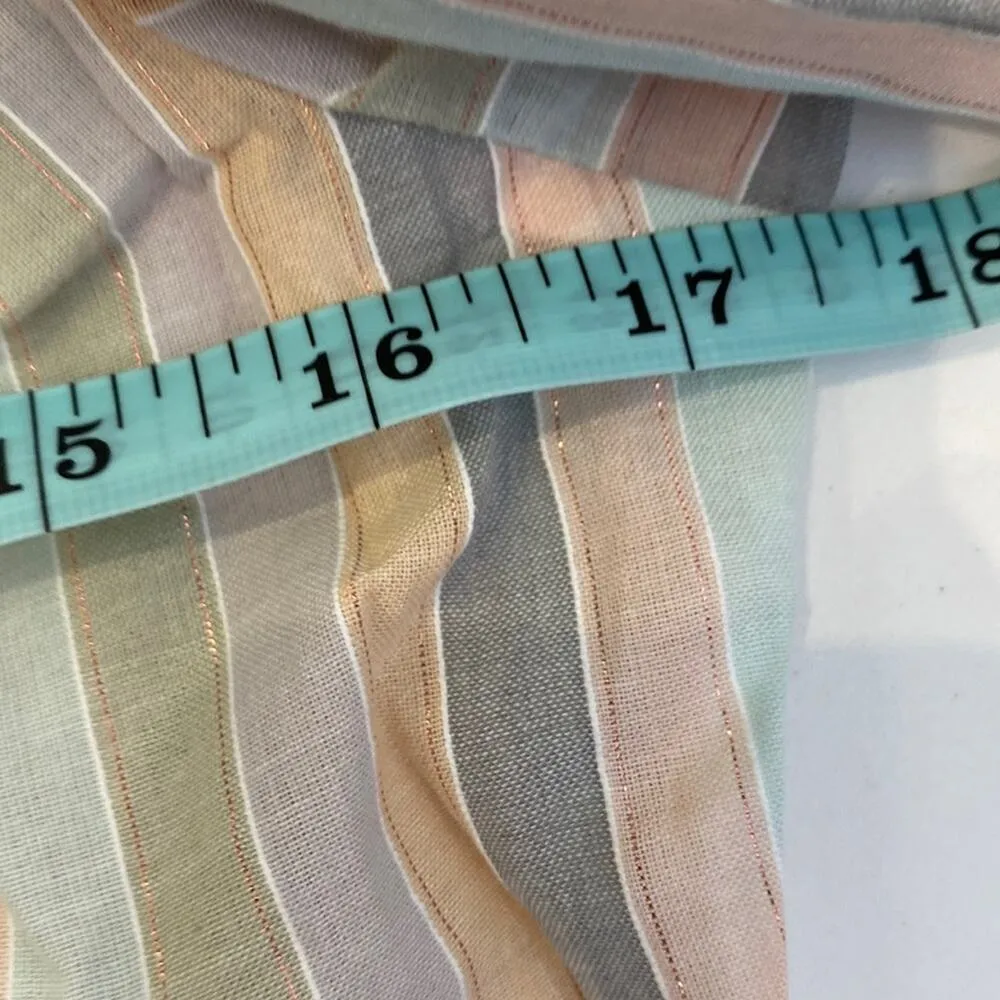 Joe’s Jeans Striped Button Down Blouse NWT Sz XS Cotton Metallic Designer - Image 11