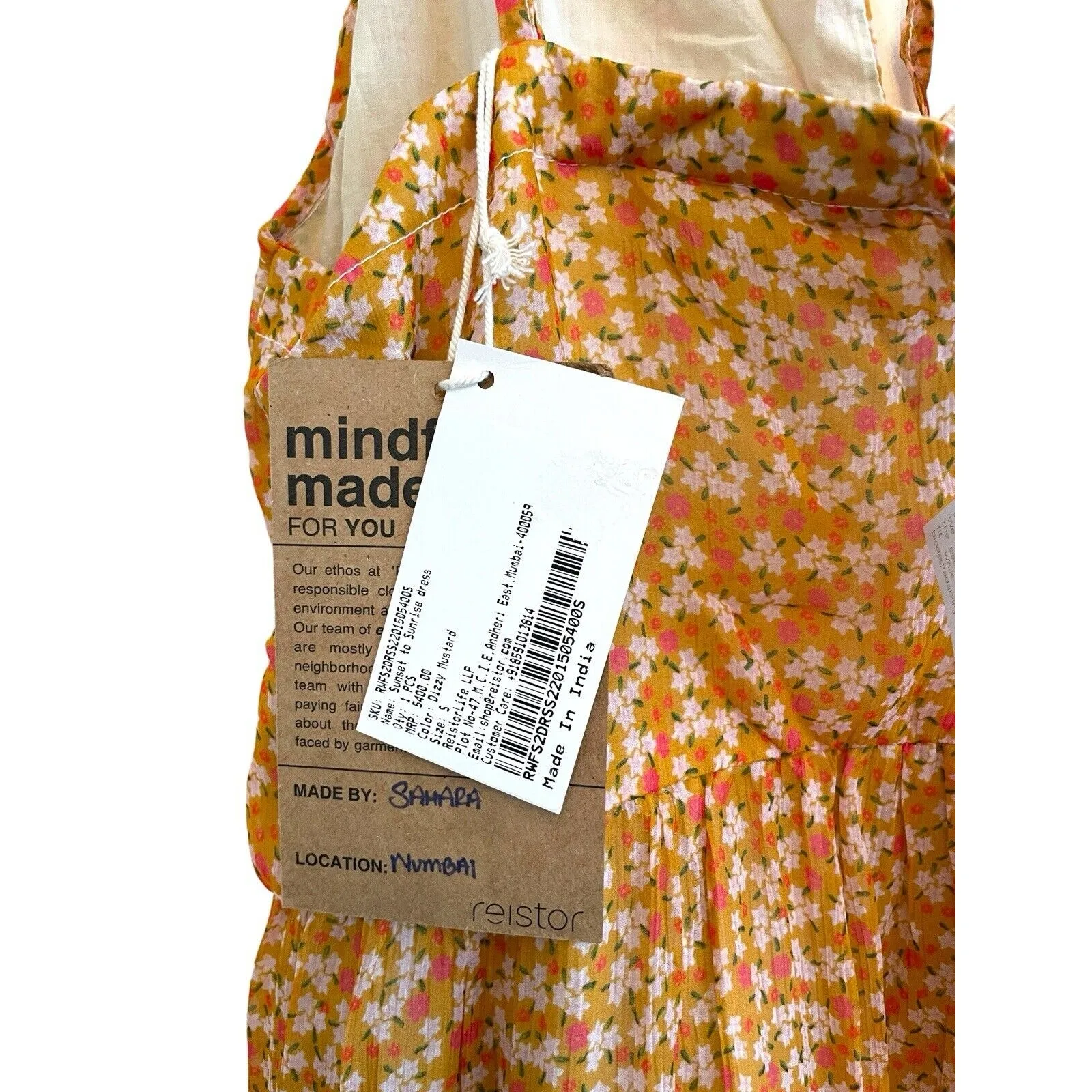 Reistor Sunset to Sunrise Dress Size Small Sleeveless Tiered‎ Orange Floral NWT - Image 8