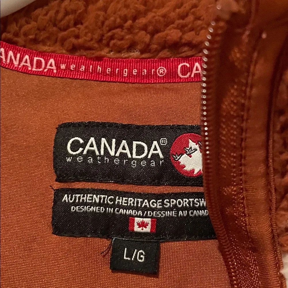 Canada Weathergear Fleece/Sherpa jacket Brown Size L - Image 2