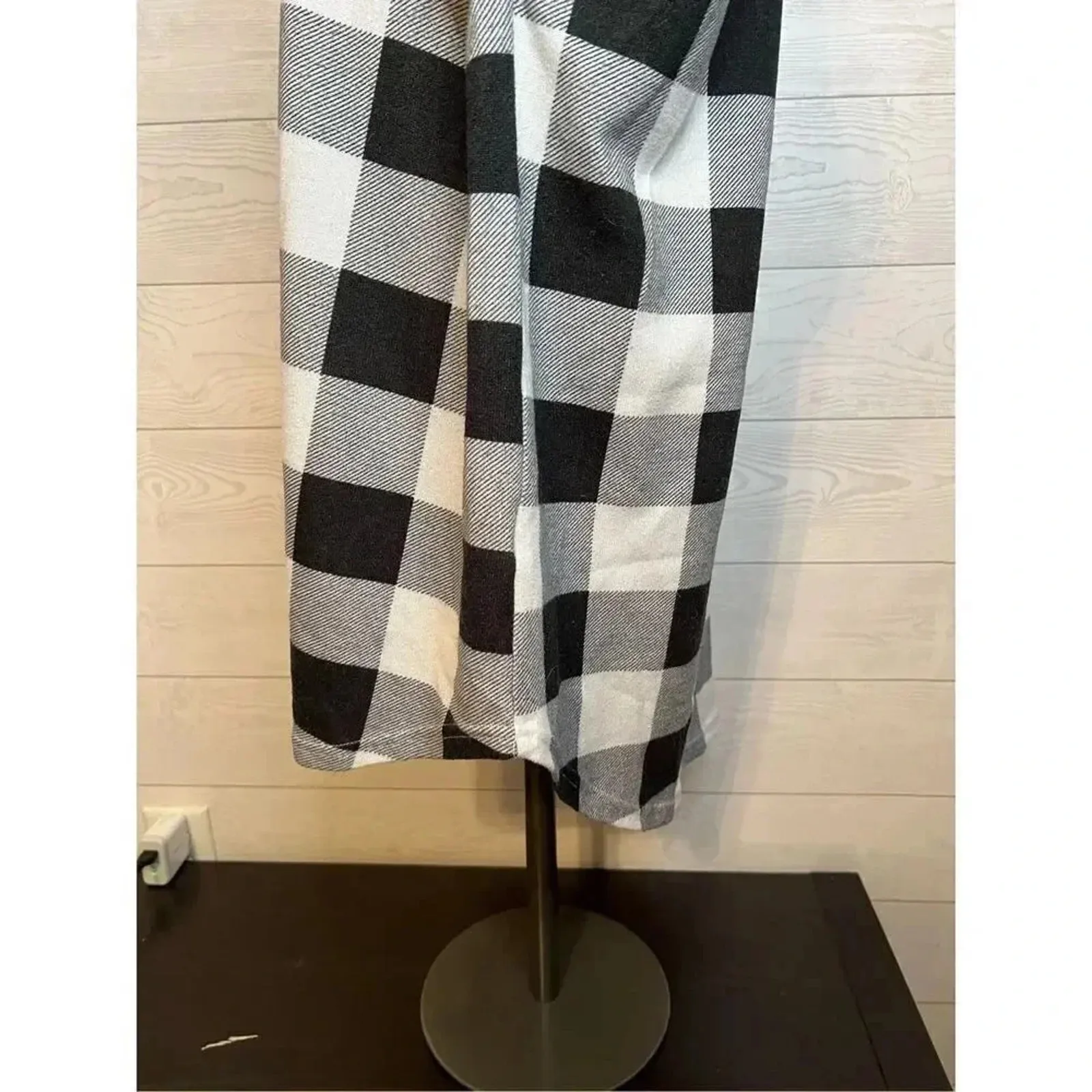 Chic Soul.Com black/white buffalo plaid long sleeve top Size 2XL Black - Image 3