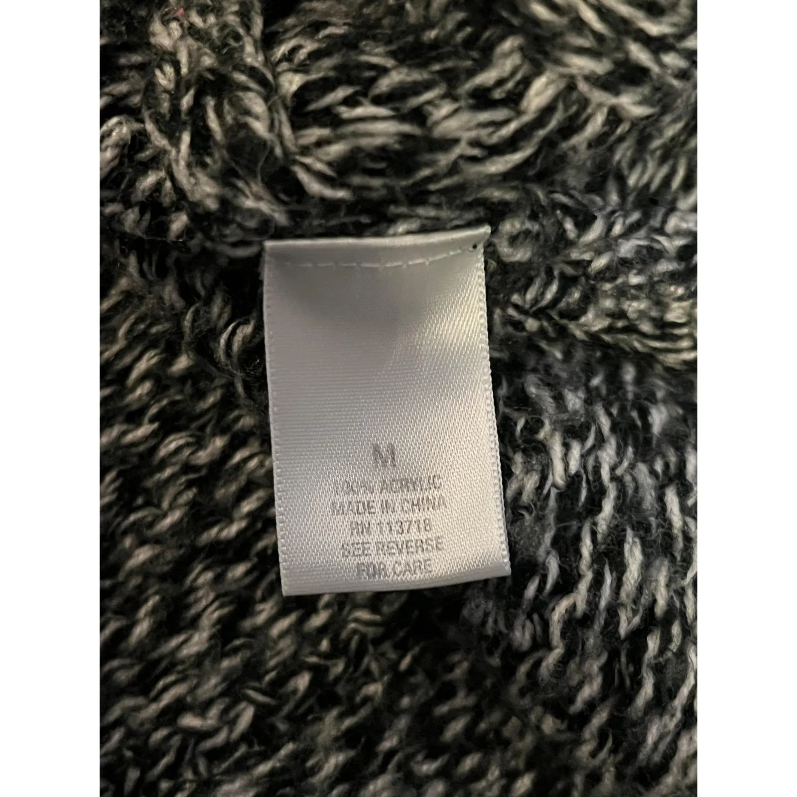 Dressbarn Sweater Womens Medium Black White Marled Short Sleeve Cardigan Knit - Image 6