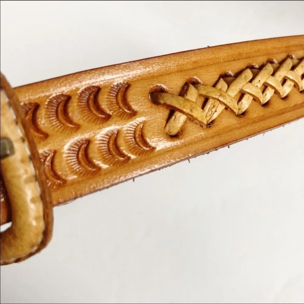 Tooled Leather Belt - Image 6