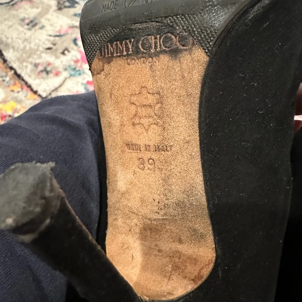 Jimmy Choo Holly Kneel High Boots in Black Suede 39 - Image 8