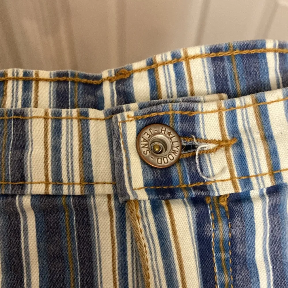 Hollywood Jeans Striped Jean Skirt Size 10 - Image 6