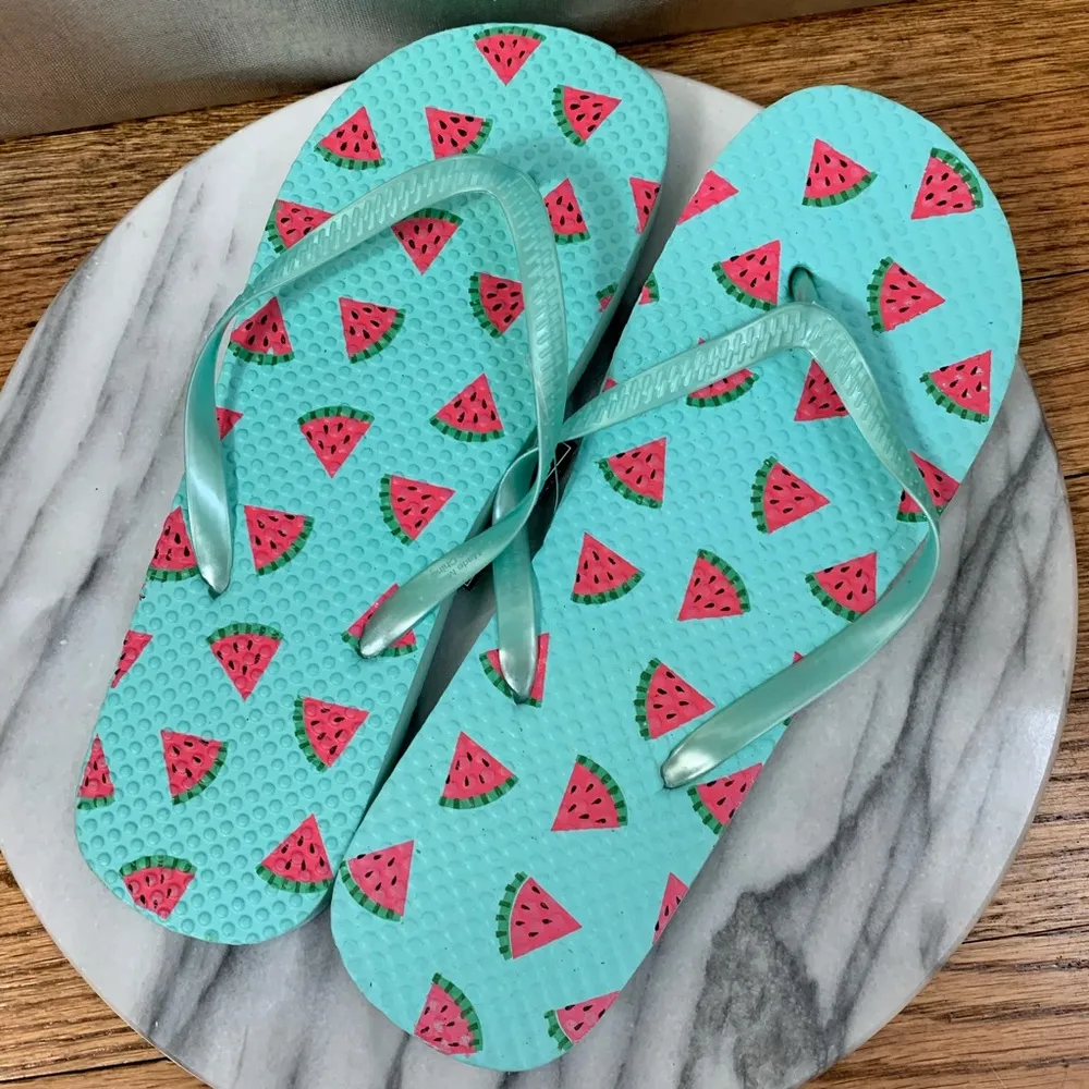 Watermelon Flip Flops | Size 7/8 Blue - Image 2