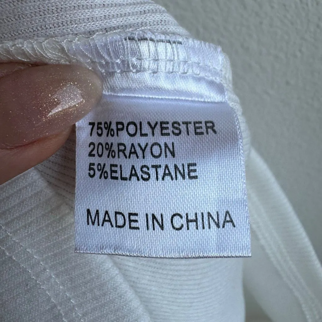 $5/$25 Princess Polly Cream White Ribbed Crop Top Size 0 XS Short Sleeve - Image 4