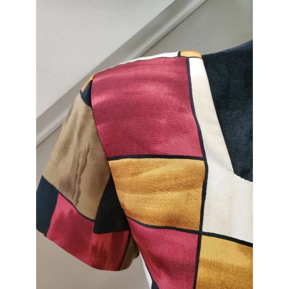 Vintage Jessica Howard Petite Geometric Colorblock Design Classic Retro Style 8 - Image 6