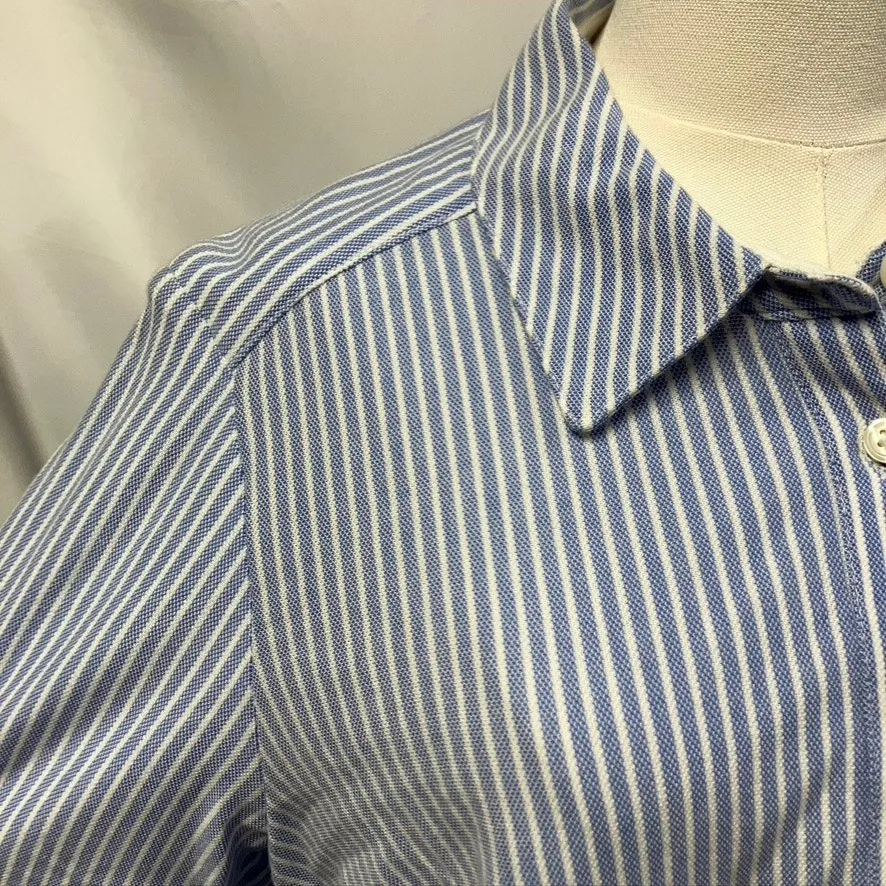 Charter Club Striped 100% Cotton Button Up Shirt Womens 1X Soft Preppy‎ Coastal - Image 3