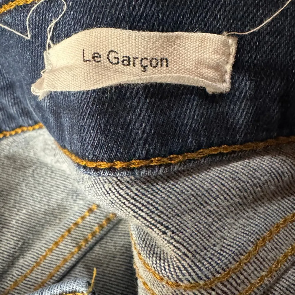 Frame SZ 28 Le Garcon Boyfriend Jeans Mid-Rise Distressed Frayed Dublin Grind - Image 8