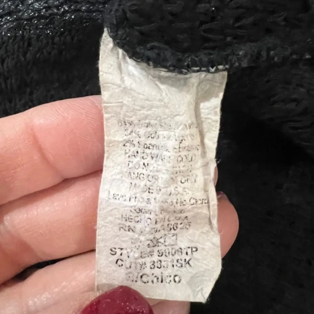 Renee C. Black Open Knit Sweater Size Small - Image 4