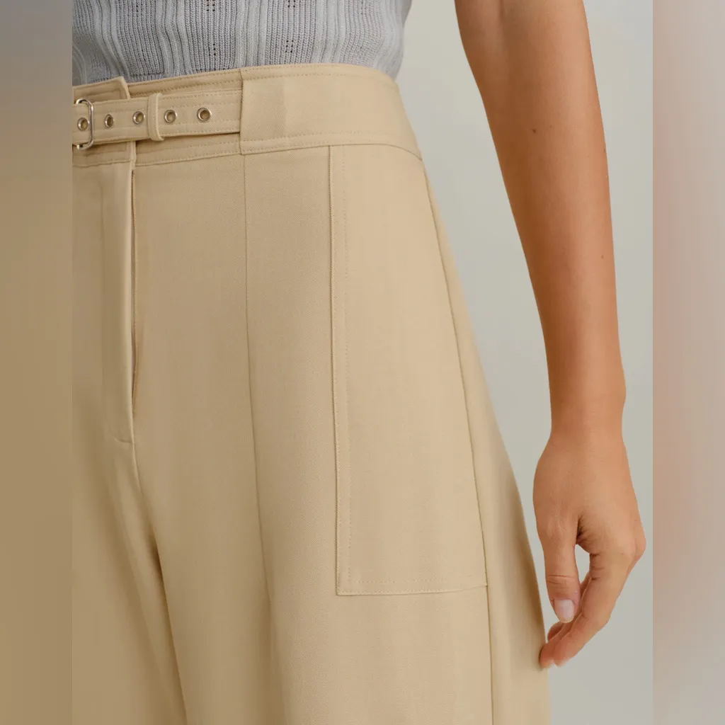 Rihoas Beige Natural Waisted Straight Pants Size M - Image 2