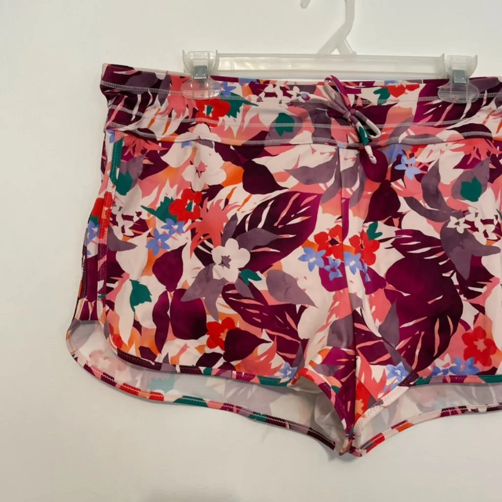 NEW NWT ATHLETA Surge Swim Shorts Daybreak Tropic Multi Tropical Floral Swimwear - Image 4