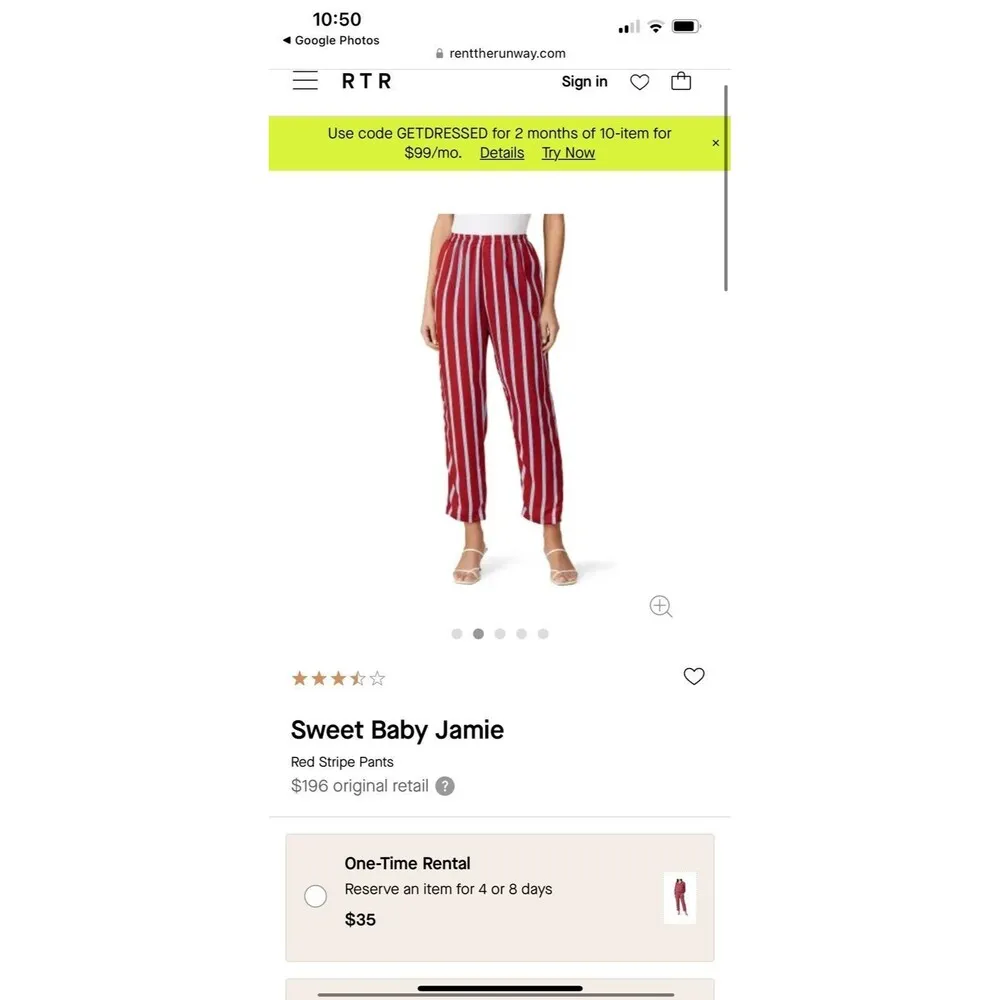 Rent The Runway Sweet Baby Jamie striped lined designer RTR bougie sexy soft Red Size XS - Image 4