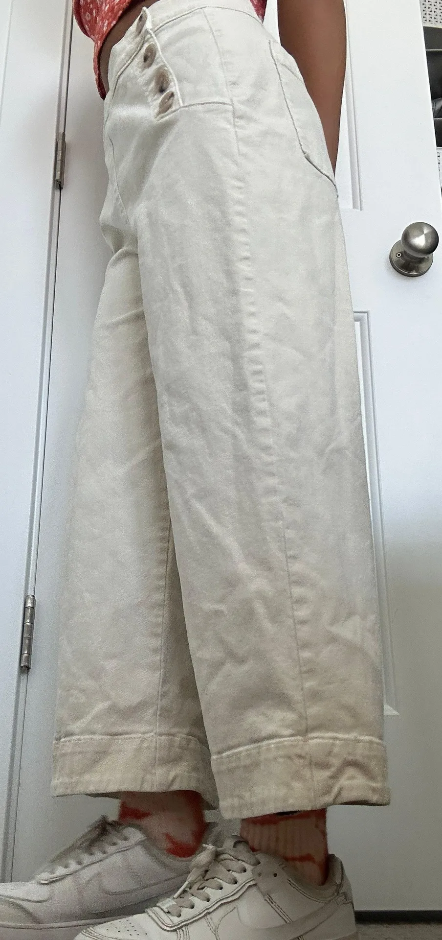 Loft White Wide Leg Jeans - Image 6