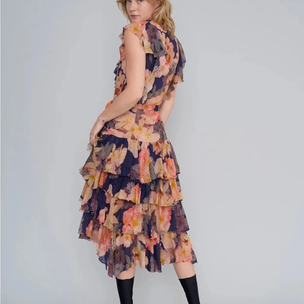 Le Superbe Major Flirt Pettys Wildflowers Dress Size 6 MSRP‎ $495 small flaw Pink - Image 5