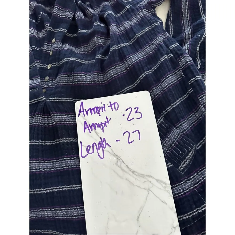 Free People Women’s Small Rolling Clouds Hooded Top In Navy - Image 7