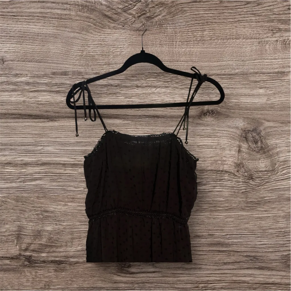 POL Medium Black Lace Trim Tiered‎ Dress- Size Medium - Image 2