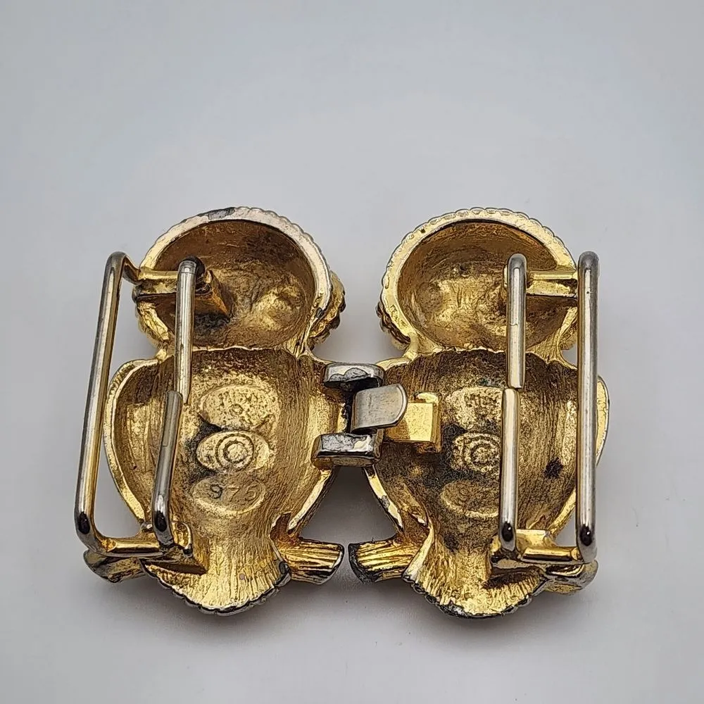 Vintage Mimi Di N 1975 Gold Tone Owl Belt Buckle - Image 3