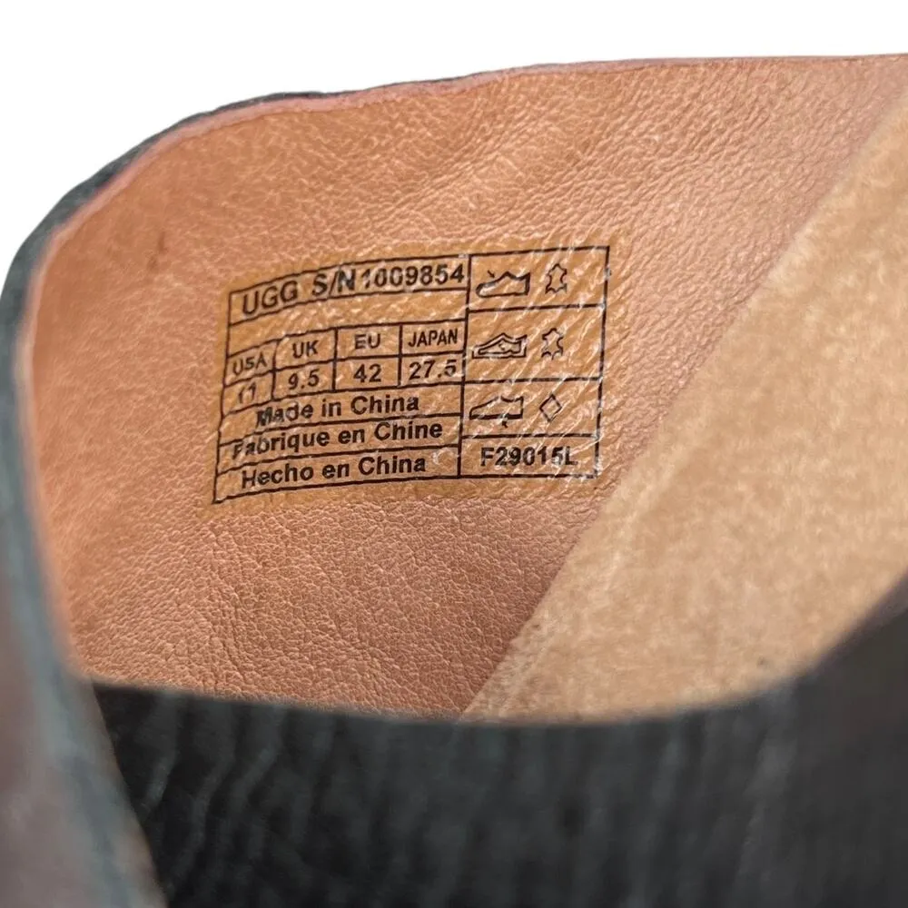 UGG LYRA Wedge Sandals 11 Black Criss Cross Slides 1009854 - Image 7