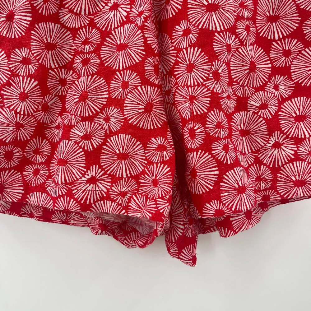 LOFT ANN TAYLOR Shorts Size Small Pull On Firework Linen Blend Floral Office - Image 8