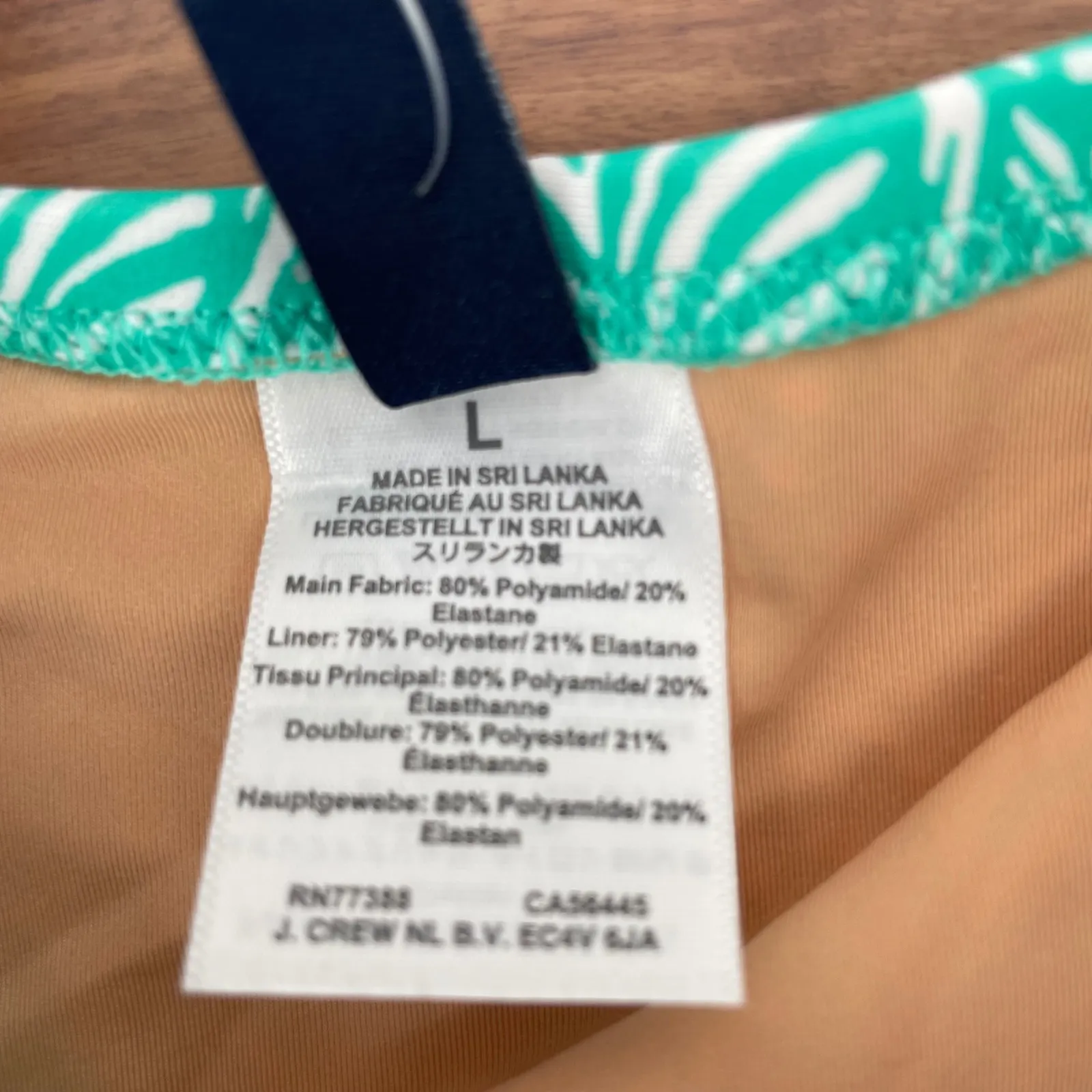 J.Crew Ruched Strapless One Piece Swimsuit Green White Leaf Print Size L Size L - Image 4