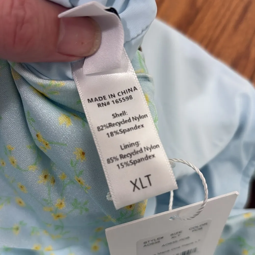 Andie The Mana One Piece LT‎ Swimsuit blue Floral  size XL Tall NWT - Image 8