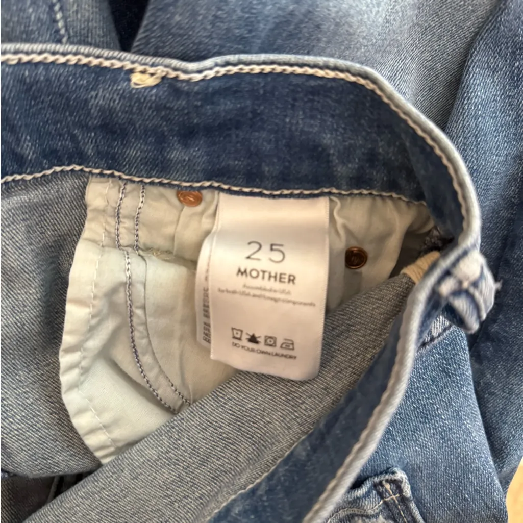 Mother The Stunner Ankle Fray‎ in Graffiti Girl Blue Size 25 - Image 8