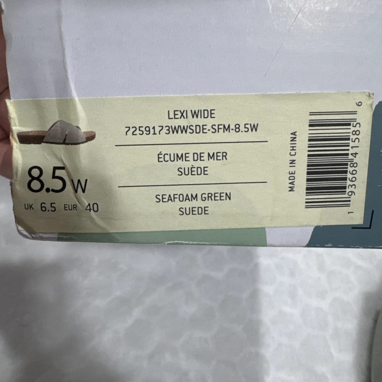 Earth Origins Womens Suede Slide Flat Sandals Lexi Seafoam Size 8.5W Comfort - Image 9