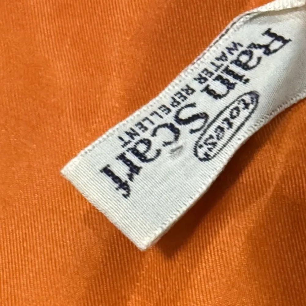 vintage totes rain scarf Brown Orange Hibiscus Made In Japan - Image 3