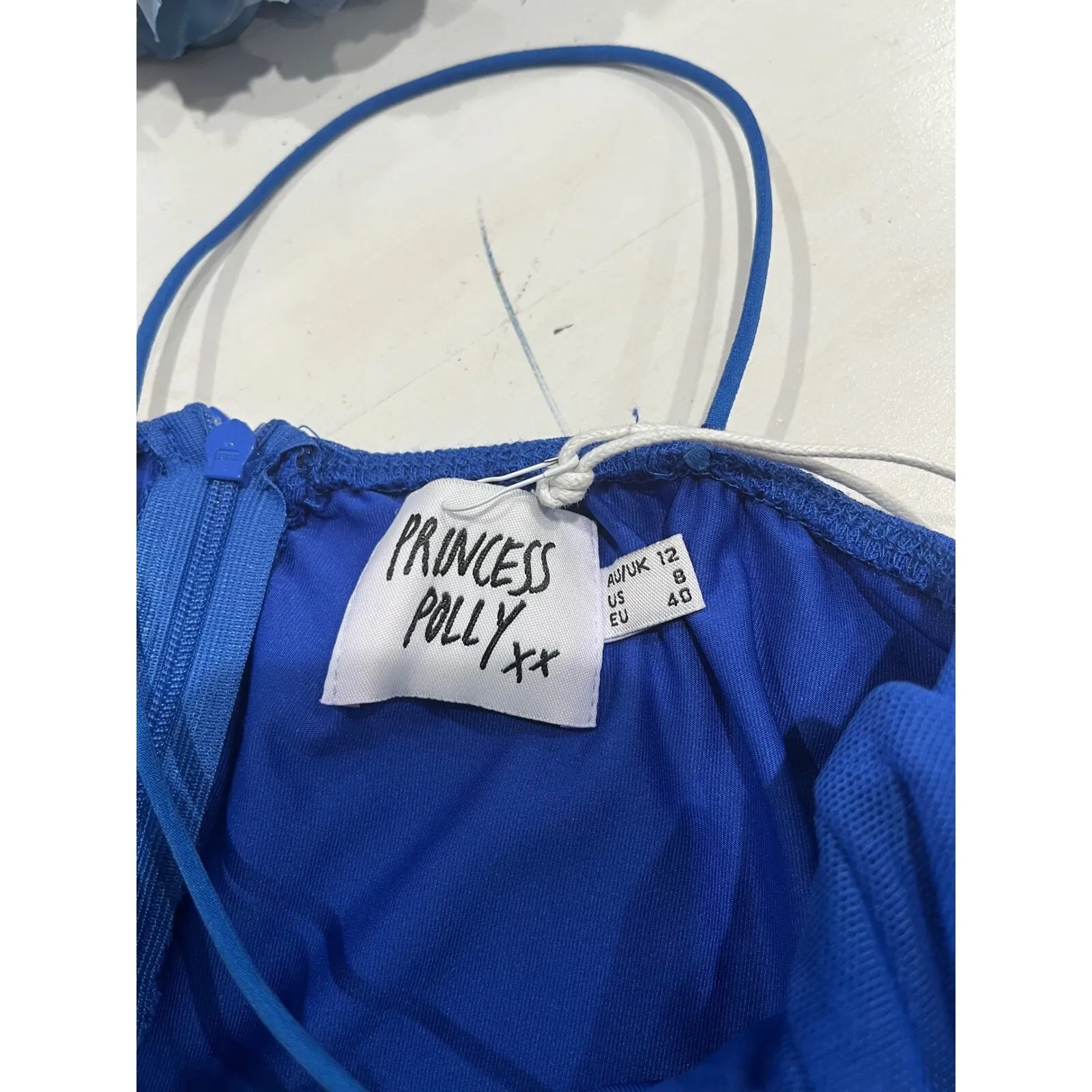 NEW‎ Princess Polly Bloom Mini Dress Ruched Bodycon Cocktail Party Blue US 8 - Image 4