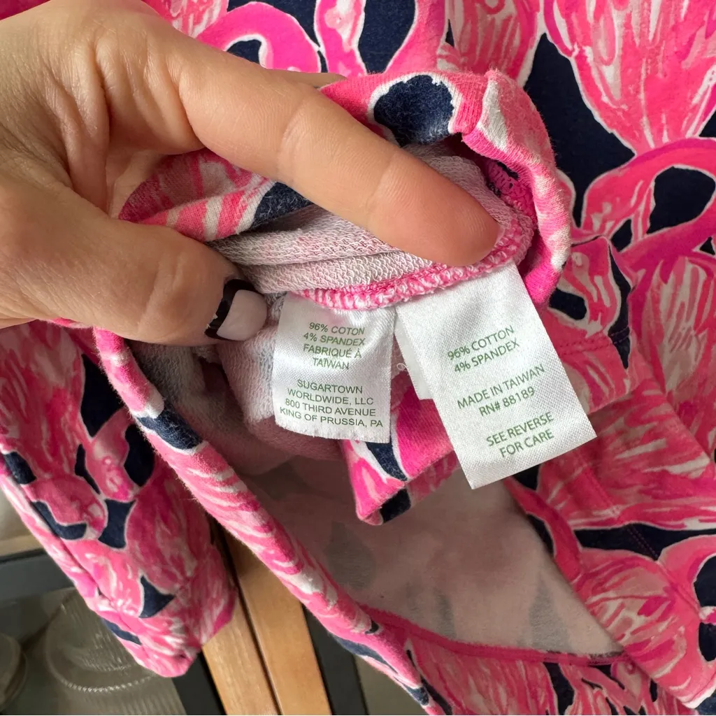 Lilly Pulitzer Zip up Jacket Skipper Popover Flamingo print Resortwear active - Image 8
