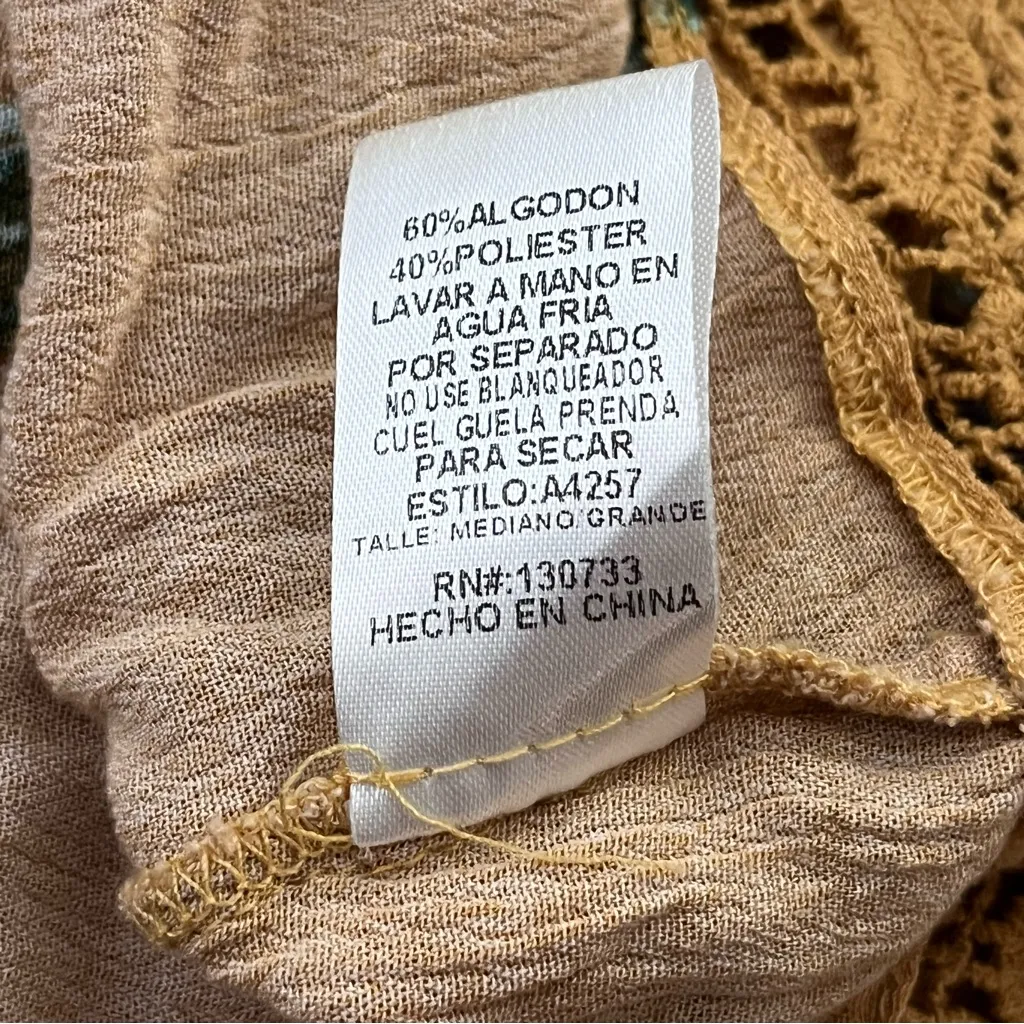 PinkBlush Floral Kimono Cardigan Crochet Trim Mustard Combo M/L - Image 4