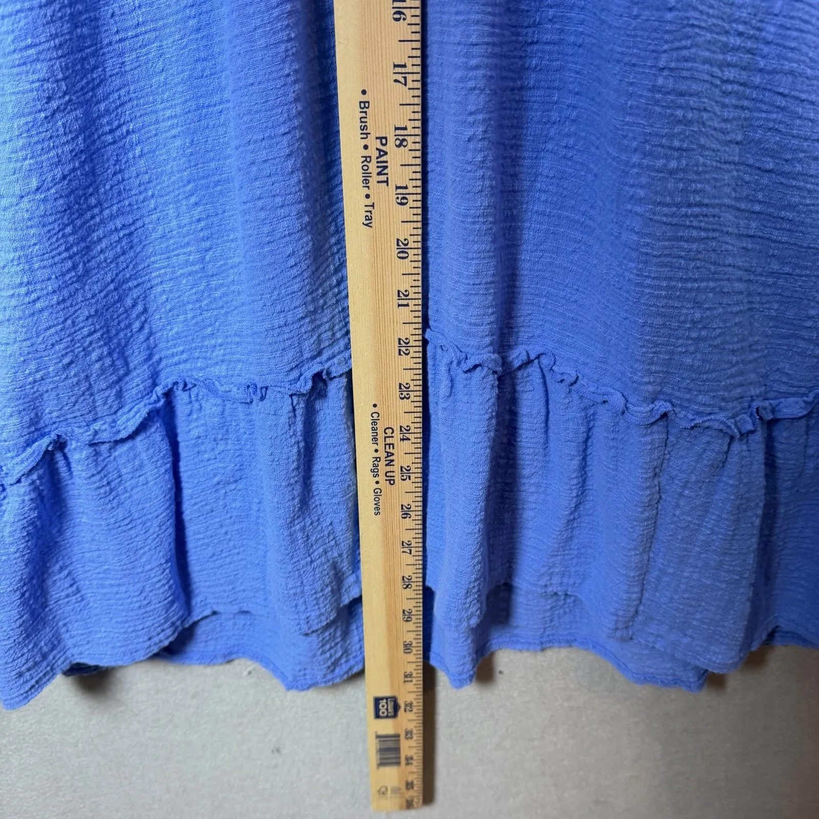 Kona Sol Swim Cover Up Dress Blue Ruffle Casual Cotton Beach Size XL - Image 6