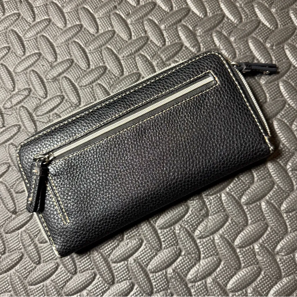 Nine West  Textured Black Zip-Around Wallet - Image 9