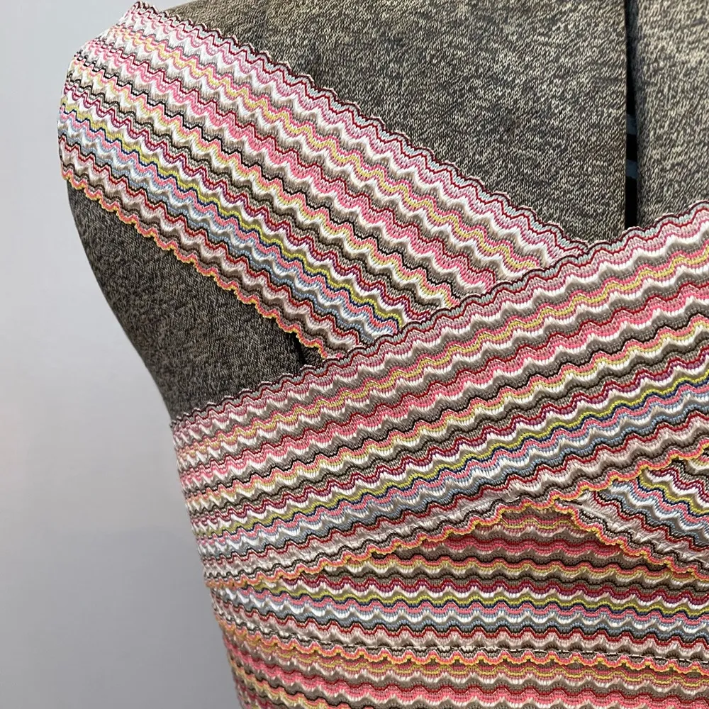 Hobie Bandage Detail Hipster Bikini Crop Knit Colorful Stripe Top -  Small - Image 4