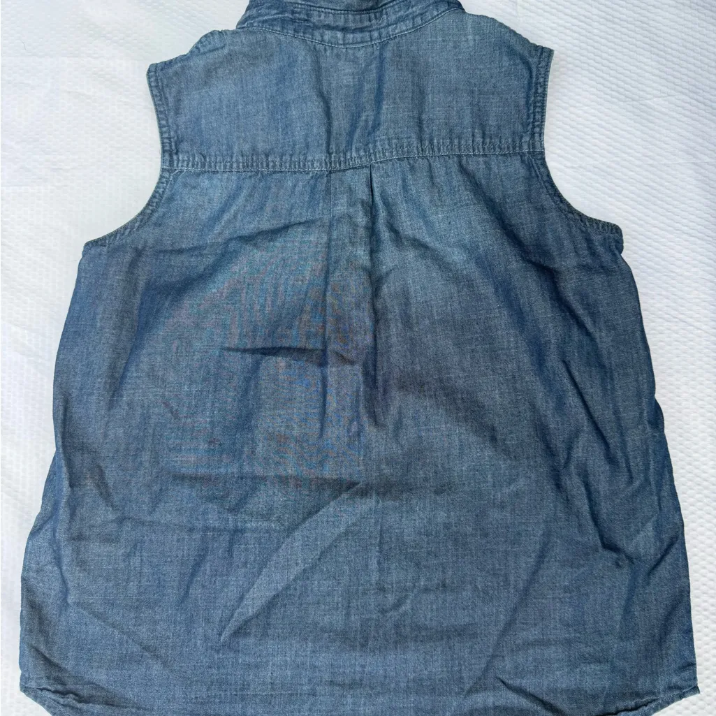 Vintage America Denim Blue Embroidered Blouse Size XS - Image 9