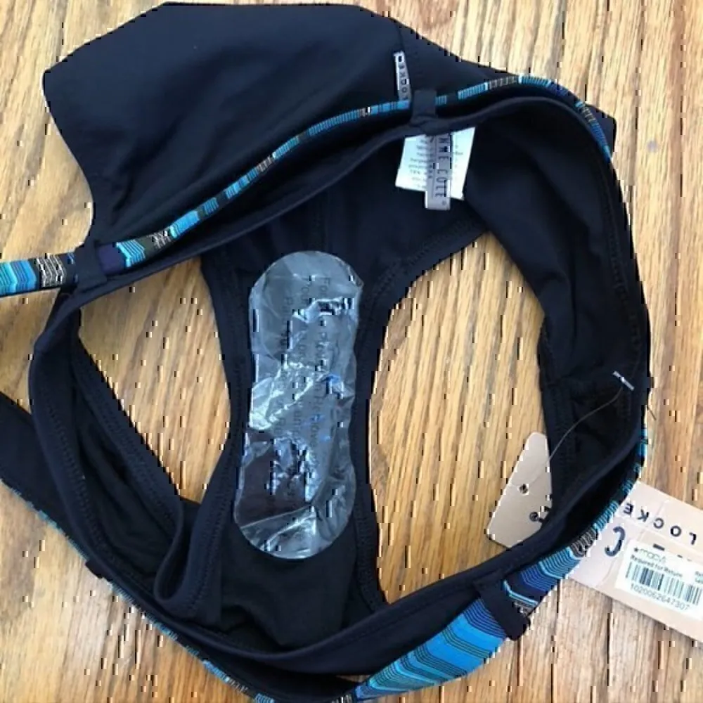 NEW NWT ANNE COLE Black Blue Metallic Copper ? Belted Swim Bikini Bottom Small S - Image 6