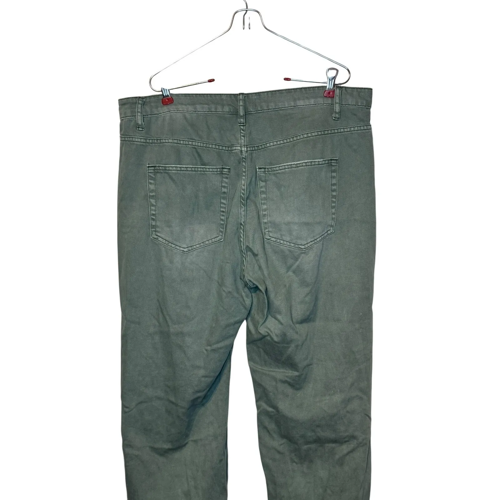 Vervet Women's Jeans V2738 Wide‎ Leg Distressed Cropped Mid-Rise Denim Green 32 - Image 6