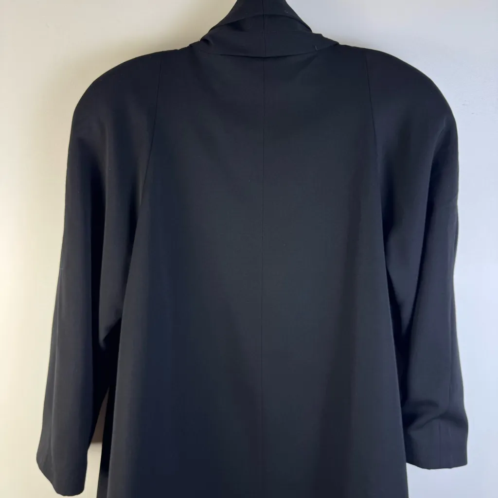 Linda Richards Vintage 80s 90s Wool Black Long Blazer Coat Jacket Sz 6 USA Made - Image 7