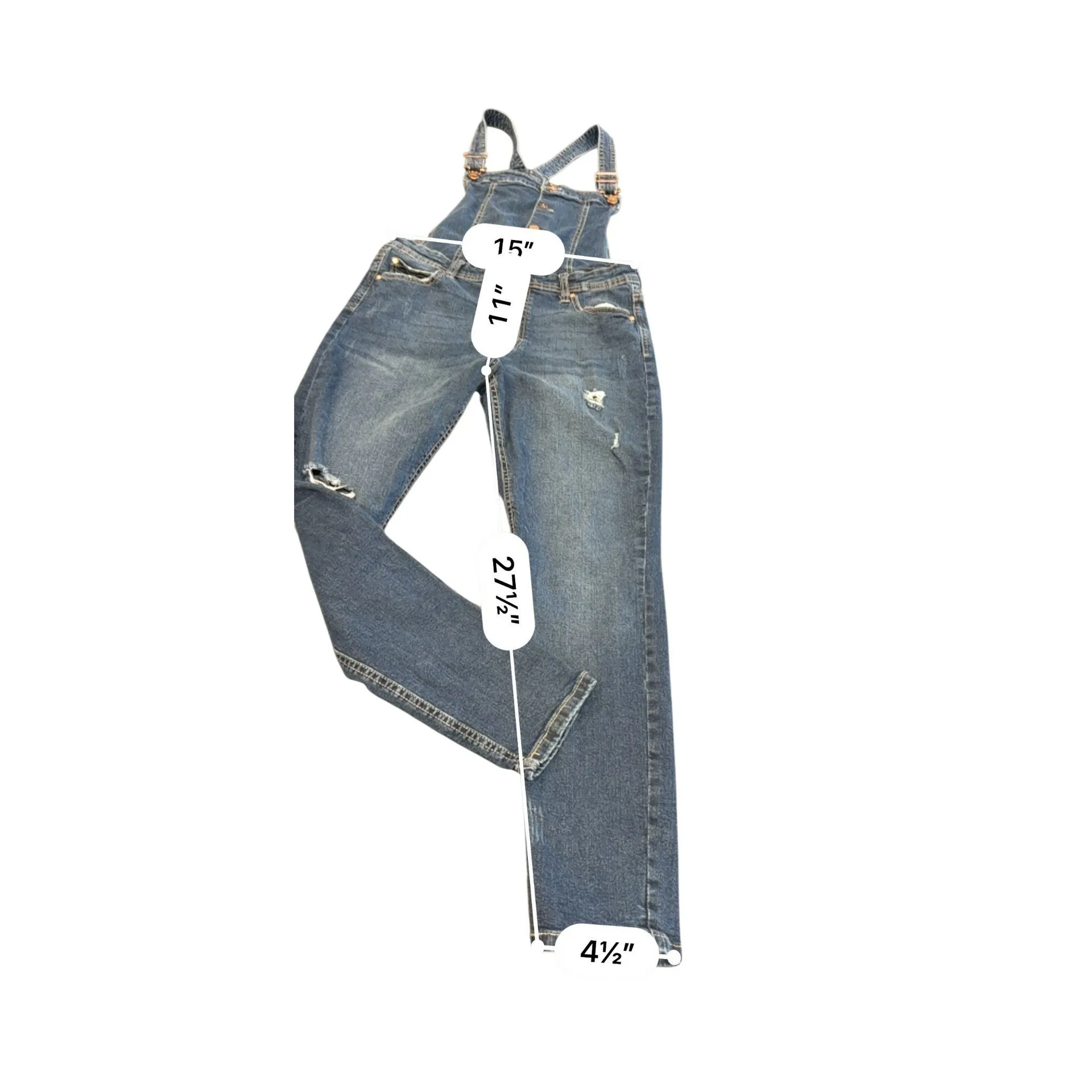 Celebrity Pink Ripped Denim Overall size L - Image 4