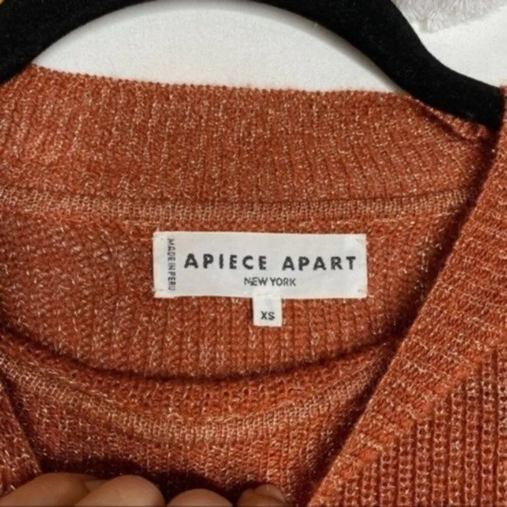 Apiece Apart Arkestra Metallic Balloon Sleeve Sweater in Terra Cotta Marl XS - Image 6