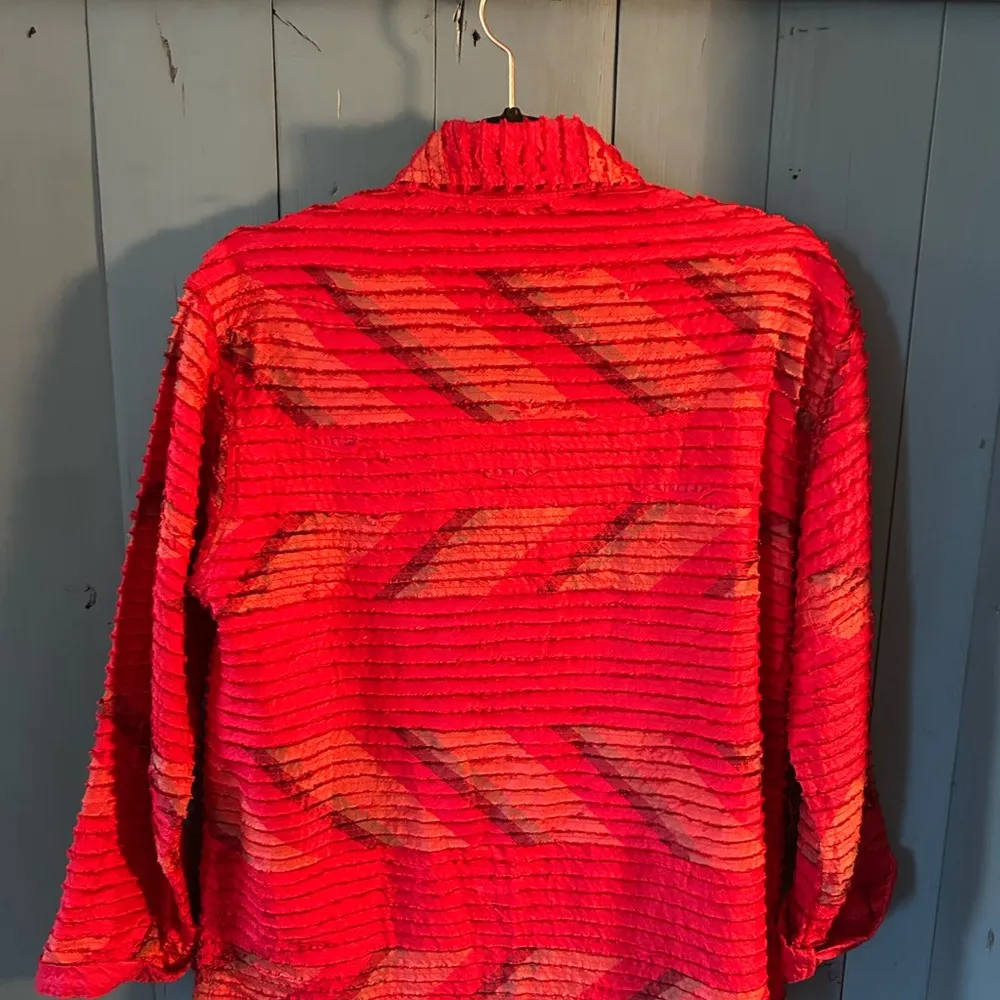 Vintage Chico’s Design Red Tied Button-Down Jacket | Size 0 (Small) - Image 3