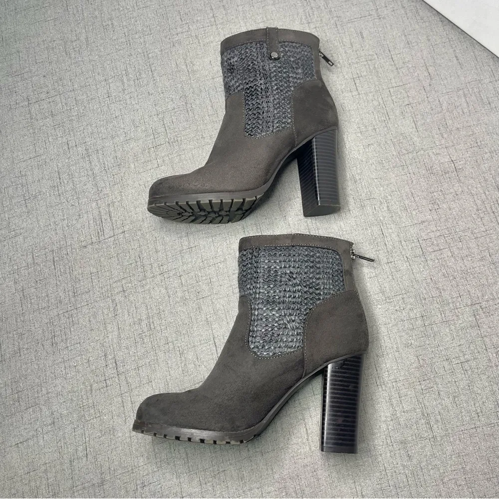 Juicy Contour Cable Knit High Heel Sweater Ankle Boots Gray 7.5 - Image 7