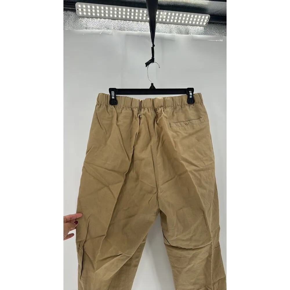 Vintage Gitano cotton belted khaki pants 80s minimalist lagenlook bohemian Tan Size L - Image 6